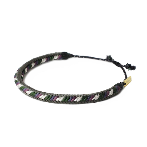 Bracelet Kumihimo - gris, soie100%, DOMYO